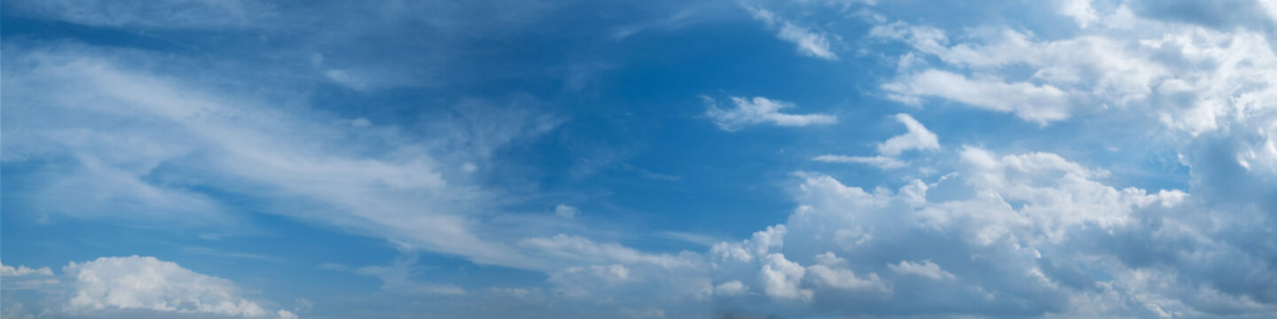 Panoramic sky with cloud on a sunny day.
