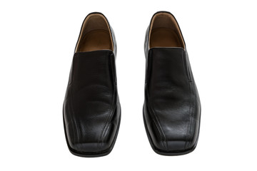 Black leather men's shoes