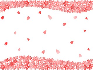 桜の花フレーム（白背景）