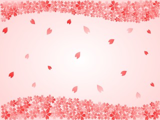 桜の花フレーム（ピンク背景）