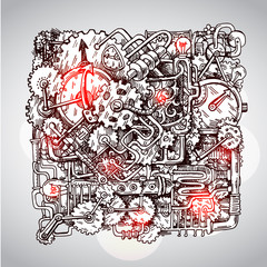 Steampunk style illustration