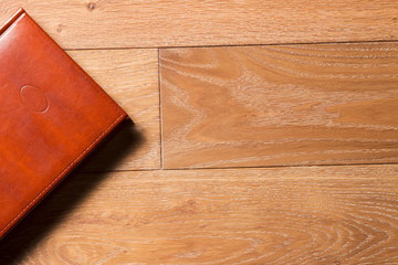 Daily log on a wooden background