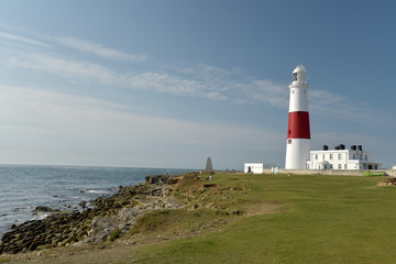 Fototapeta na wymiar Portland Bill lighthouse on Portland Bill, Dorset