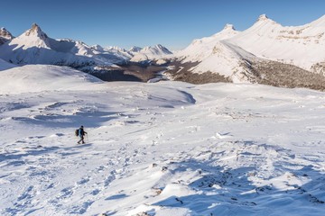 Panorama mountain winter landscape