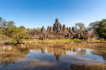 Fototapeta na wymiar Bayon temple in Angkor Thom,landmark in Siem Reap, Cambodia. Angkor was inscribed on the UNESCO World Heritage List in 1992