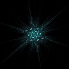 Abstract background. Fractal design. Star pattern. Isolated on black background.