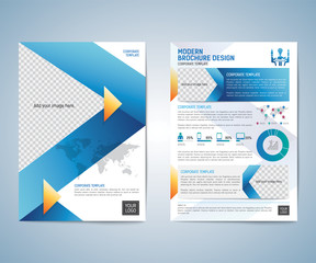 Business brochure flyer design layout template. Business brochure, flyer, magazine cover design template vector.layout education annual report A4 size.