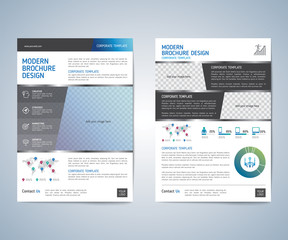 Fototapeta na wymiar Business brochure flyer design layout template. Business brochure, flyer, magazine cover design template vector.layout education annual report A4 size.