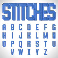 Large alphabet stitches and seams style