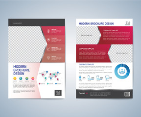 Business brochure flyer design layout template. Business brochure, flyer, magazine cover design template vector.layout education annual report A4 size.