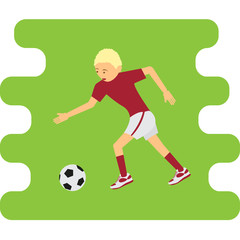Illustration of soccer player in flat design style. eps10