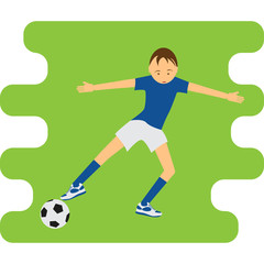 Illustration of soccer player in flat design style. eps10