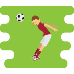 Illustration of soccer player in flat design style. eps10