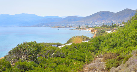 Fototapeta na wymiar View on the coast of Crete.