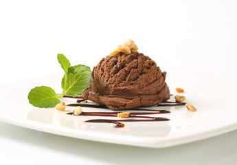 scoop of chocolate ice cream
