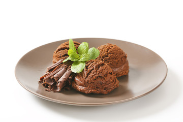 scoops of chocolate ice cream