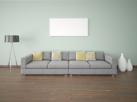 
Mock up poster in the stylish living room wallpaper background fashion.