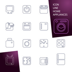 Set icons home appliances