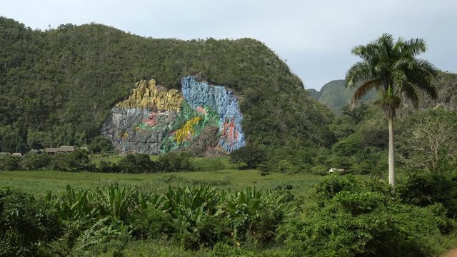 Valley Vinales with colorful picturesque wall in the mountains
