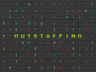 Business concept: Outstaffing on wall background