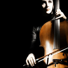 Cello player cellist playing violoncello