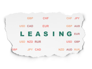 Obraz premium Business concept: Leasing on Torn Paper background