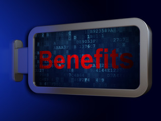Finance concept: Benefits on billboard background
