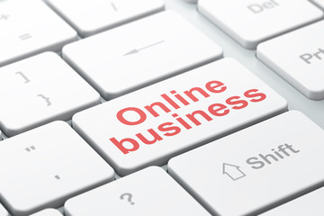 Business concept: Online Business on computer keyboard background