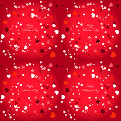 Decorative heart background with lot of valentines hearts and flowers. Vector illustration.