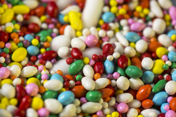 Fototapeta na wymiar Assortment of sugared confetti to decorate sweets