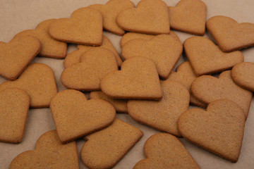 Heart shape cookies.  Cookies with cinnamon.
