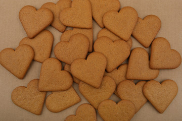 Heart shape cookies.  Cookies with cinnamon.