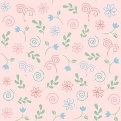 Floral background. Seamless vector pattern.