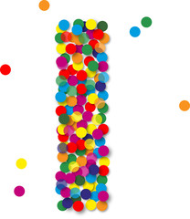 Buntes Konfetti Buchstaben, I, vektor