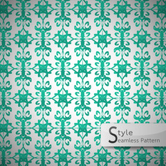 abstract flower green lattice vintage geometric seamless pattern