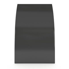 Black paper tent card. 3d render illustration isolated. Table card mock up on white background.