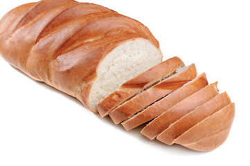 loaf with sliced on a white background