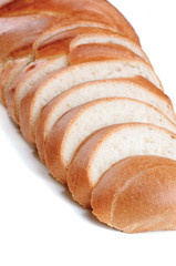 loaf sliced on a white background