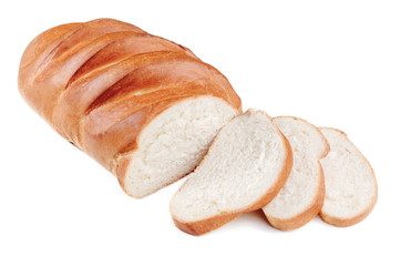 loaf bread with sliced isolated on a white background