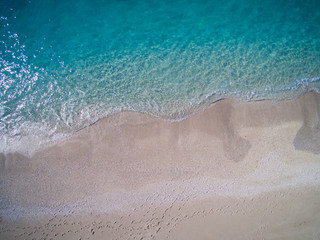 Fototapeta na wymiar Aerial of the amazing Porto Katsiki beach in Lefkada island Greece