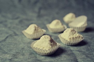 Sweets with white chocolate
