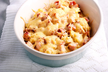 Cauliflower and ham cheese bake