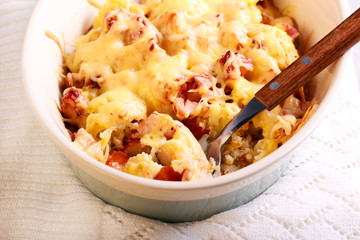 Cauliflower and ham cheese bake