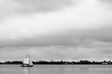 Sailboat on lake