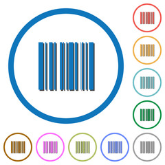 Barcode icons with shadows and outlines