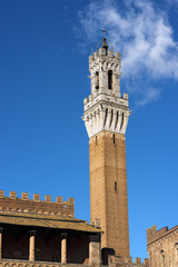 Fototapeta premium The Torre del Mangia (Tower of Mangia) 1348. City of Siena, Toscana (Tuscany), Italy