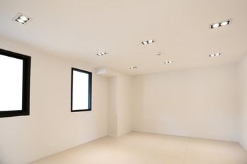 white room emply in Warm white LED light