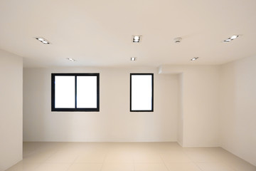 white room emply in Warm white LED light