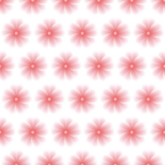 Seamless pattern with delicate pink flowers on a white backgroun
