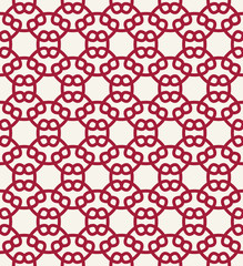 Abstract geometry red chain ornament deco art pattern